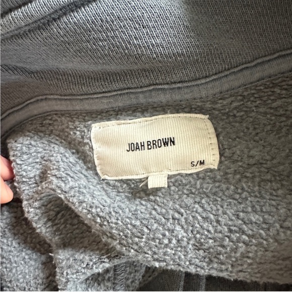 Joah Brown Over Sized French Terry Blue Button-Up Jacket - Picture 6 of 7